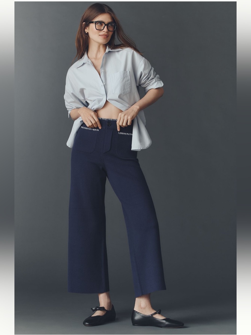 NWT The Colette Crop Whipstich
Sweater Pants by Maeve